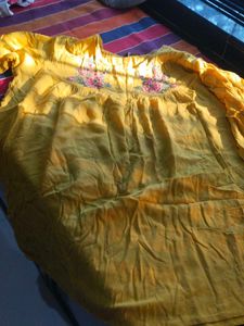 Yellow Designer Short Kurti