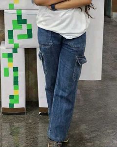 Blue Cargo Jeans Four Pockets