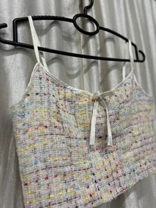Tweed Cropped Cami Top