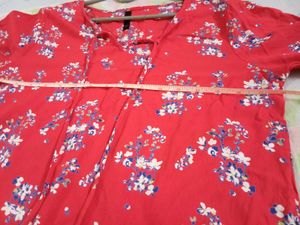 Red Floral Print Top