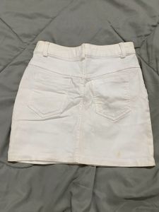White Denim Skirt