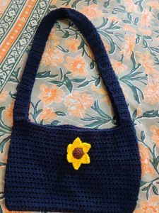 Handmade Crochet Sunflower Bag