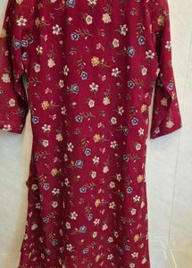 Burgundy Floral Midi Dress