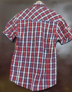 Red🔴 &amp; Navy Blue Check Printed Shirt For 38 Chest