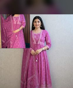 pure cotton Anarkali Kurta Set