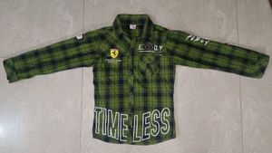 Boys Green Plaid Shirt