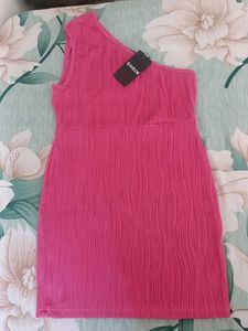 Pink One-Shoulder Mini Dress