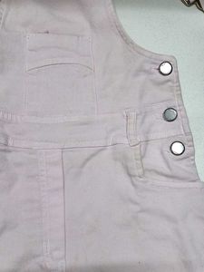 Pink Denim Overall Dress