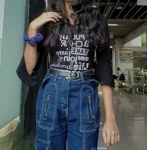 Y2k Black Bell Sleeve Top