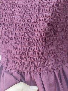 Burgundy Smocked Crop Top