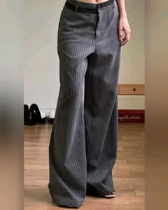 SAVANA Patchwork Straight Leg Trousers