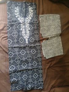 Black White Dress Material