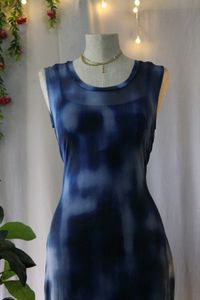 Blue Tie-Dye Bodycon Dress