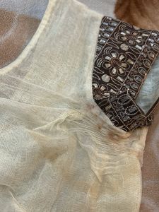 Embroidered Net saree with blouse