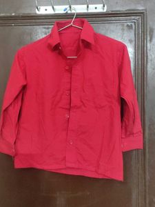 kids boys Red Button-Down Shirt
