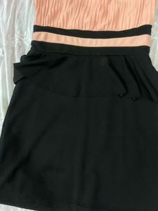 peach black dress
