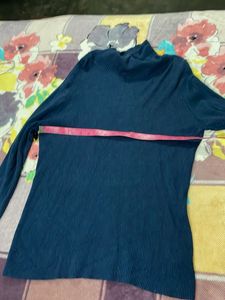 Blue Turtleneck Sweater