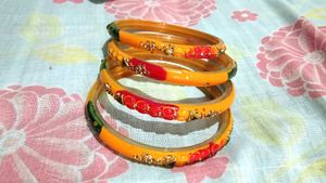 Asthetic Colorful Indian Bangles💛🧡