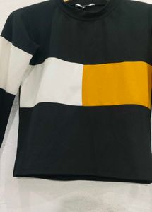 Color Block Long Sleeve Top