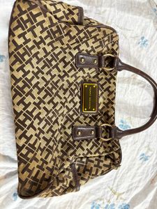 Tommy Hilfiger monogram handbag in brown and tan