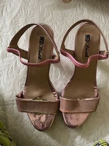 metallic pink heels