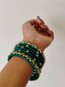 Green & Gold Bangles(hand made)