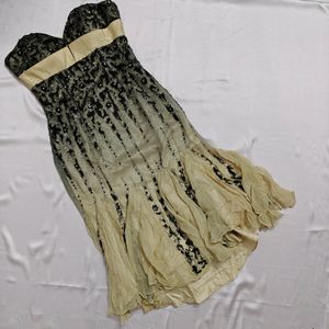 🎉Diwali offer🎉Black & Cream Beaded Mermaid Dress