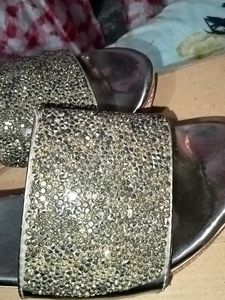 Silver Embalished Heel Wedges