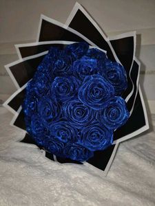 Blue Glitter Rose Bouquet
