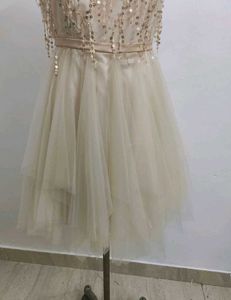 Cream Sequin Party Dress