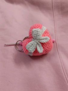 Velentine Special Heart Keychain, Crochet Keychain