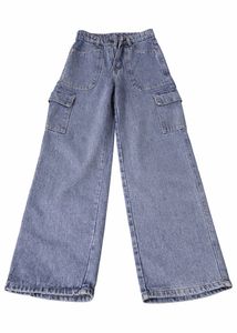 Blue Denim Cargo Pants