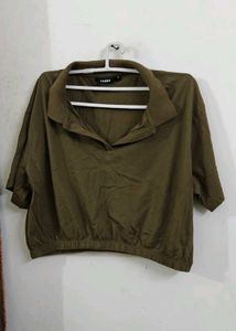 Olive Green Crop Top