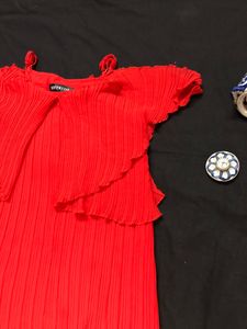 Sexy Red Frilled Top