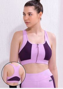 Medium Impact Padded Sports Bra In Wine Colour