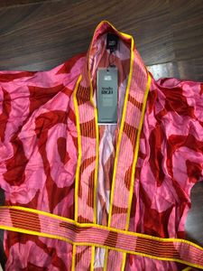 Studio Rigu Pink &amp; Red Patterned Kimono Dress