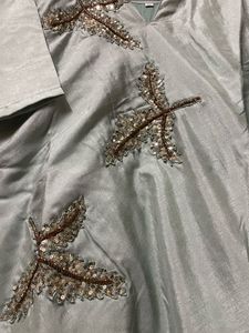Mint Green Embroidered Kurti