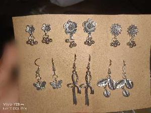 Silver Tone Earring Set