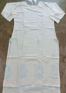 New White kurti With Thread Work