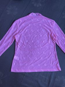 Pink Floral Mesh Top