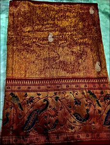 Bridal Red Color Tissue Silk Saree.