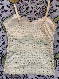 Nude Padded Net Camisole