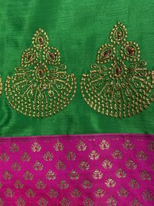 Green Saree With Blouse