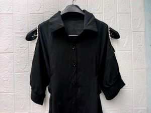 New with tag Pinterest Chic Black Cold Shoulder Dr