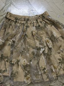 Floral Overlay Mini Skirt