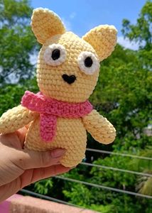 Handmade Crochet Bear with Scarf