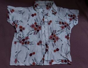 Georgette Floral Crop Shirt (IN CASH)