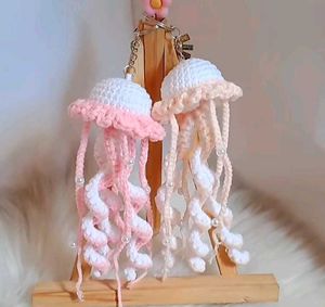 Crochet Jellyfish Keychain