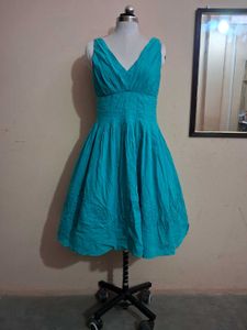 Aqua V-Neck Fit &amp; Flare Dress