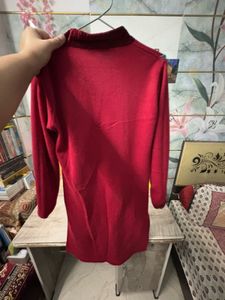 Red Embroidered Kurta